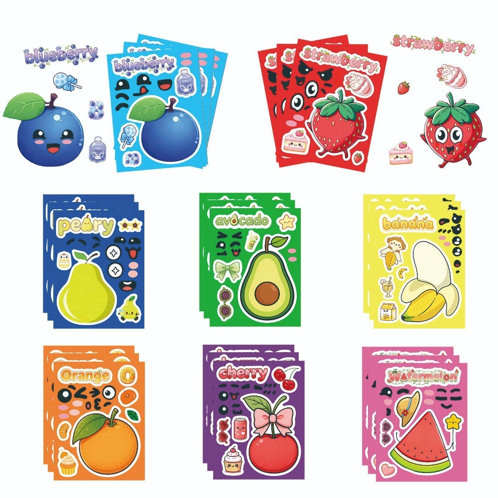 Kids Education Store - 8 листов наклеек с милыми мультяшными