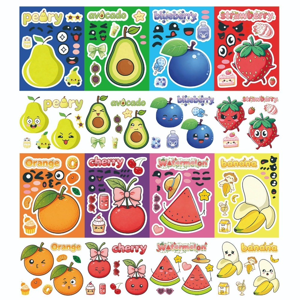 Kids Education Store - 8 листов наклеек для лица с